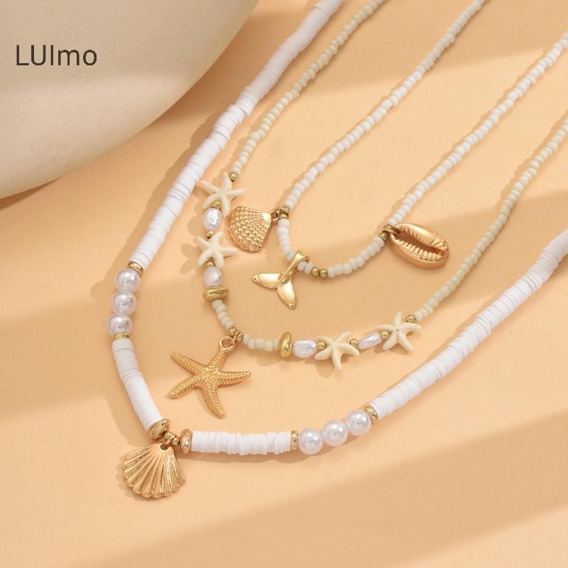 LUImo Bohemian Dây Xích Xương Đòn Vòng Cổ Thời Trang Hạt Gạo Lớp Vòng Cổ Mùa Hè Gợi Cảm Đi Biển Món Quà Trang Sức SBS