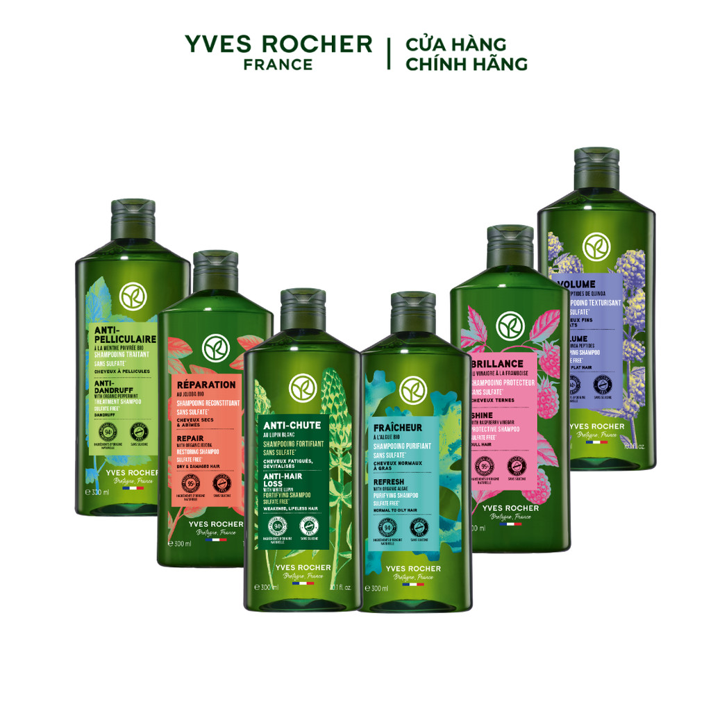 Ảnh Dầu gội thiên nhiên Không Sulfate Không Silicone Yves Rocher Shampoo 300ml (nhiều phân loại) 2