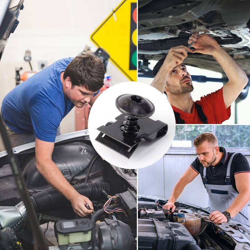 10 Bộ Kẹp Xe Chống Rỉ Bền Đẹp - Miếng Đệm Kim Loại Loại U Đa Năng Có Ốc Vít Tự Bắt