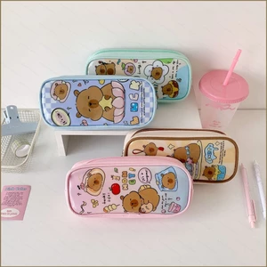 HK1 Capybara Phim Hoạt Hình Hộp Đựng Bút PVC Sinh Viên Túi Bảo Quản Dung Tích Lớn Túi Văn Phòng Phẩm KH1