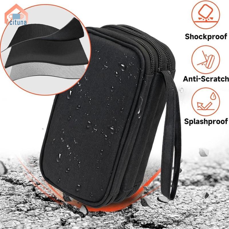 Hộp đựng thẻ USB chống mài mòn Vải Oxford giữ 30 miếng Hộp đựng ổ đĩa ngón tay cái chống sốc cho du lịch