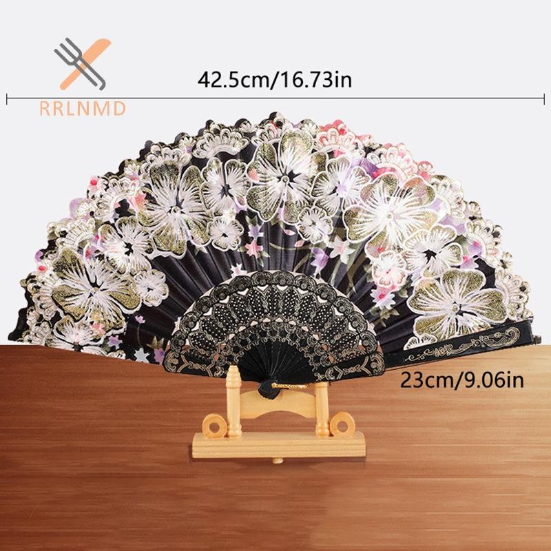 Rrlnmd Phong Cách Trung Hoa Quạt Lụa Gấp Quạt Cưới Nghệ Thuật Quà Tặng Múa Tay Quạt Vintage Gấp Cầm Tay Quạt Hoa MỚI