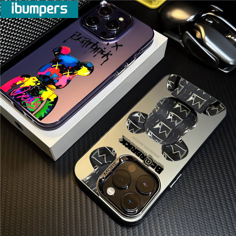 ibumpers Ốp Lưng iPhone Họa Tiết Bearbrick Ngầu Thời Trang Ốp Điện Thoại IMD Cứng Trơn Chống Bẩn Chống Sốc Cho Iphone 16 15 14 12 13 11 Pro Max