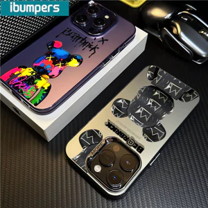 ibumpers Ốp Lưng iPhone Họa Tiết Bearbrick Ngầu Thời Trang Ốp Điện Thoại IMD Cứng Trơn Chống Bẩn Chống Sốc Cho Iphone 16 15 14 12 13 11 Pro Max