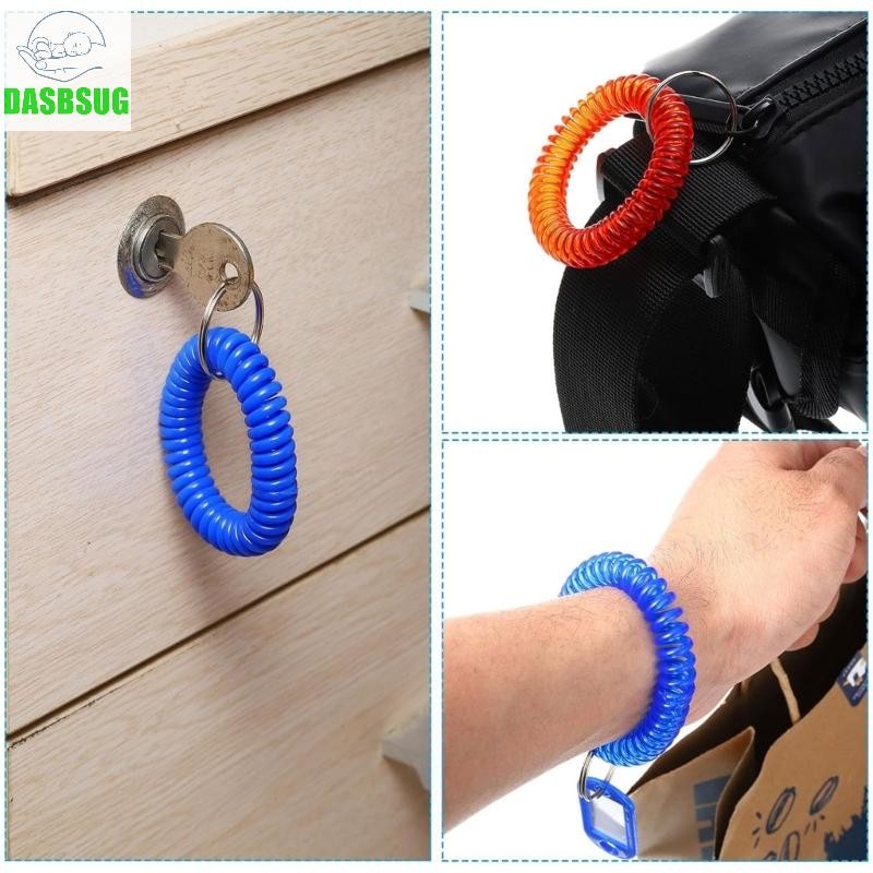 Dasbsug 24 Vòng tay chìa khóa có nhãn Móc khóa dây đeo cổ tay mùa xuân sành điệu cho bể bơi tập thể dục