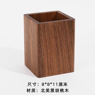 Mandyhome Đen Quả óc chó Gỗ Chắc Chắn Bút Đa Năng Để Bàn Hộp Bảo Quản Ống Bảo Quản Quà Tặng Chữ Tùy Chỉnh