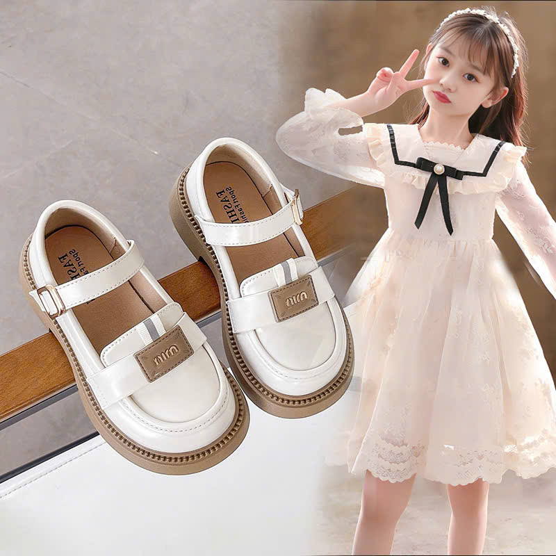 giày búp bê bé gái giày bệt cho bé kiểu dáng hàn quốc da PU êm chân QCCC full hộp size đại mã mới 325