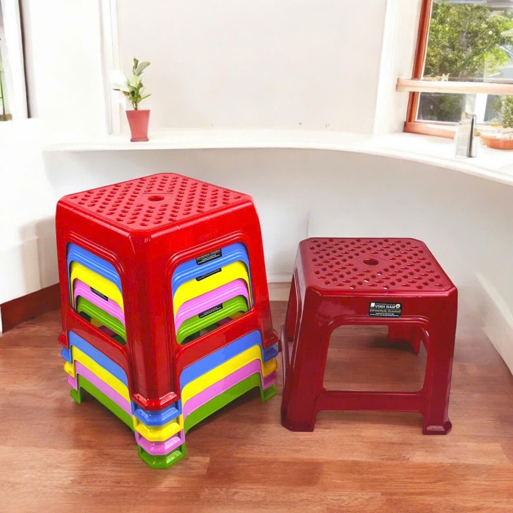 Ghế Lùn Mặt Lỗ Và Hoa Văn Chú Ngựa Vinh Nam Plastic Ghế Nhựa Lùn Cao Cấp Ghế Ngồi Bằng Nhựa 023-037