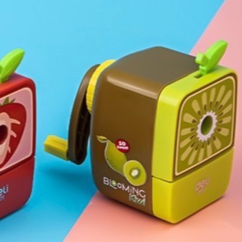 Gọt chuốt bút chì quay tay Deli E0671 hình trái cây hoa quả. -
