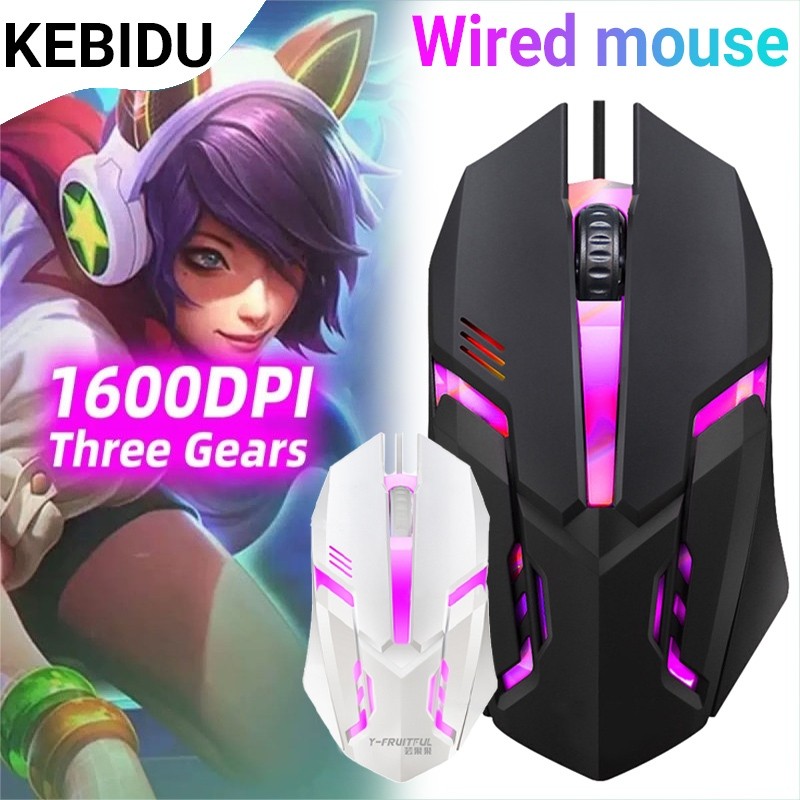 [Sẵn sàng] Chuột chơi Game có dây 7 màu Led Hỗ trợ đèn nền Chuột cáp Usb công thái học với trò chơi máy tính quang Chuột Pc
