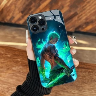 Ốp kính zoro siêu ngầu anime one piece iphone 16 Pro max 15 14 13 12 11 x xs xr 8 7 6 pro max plus mini 6s 6g 7