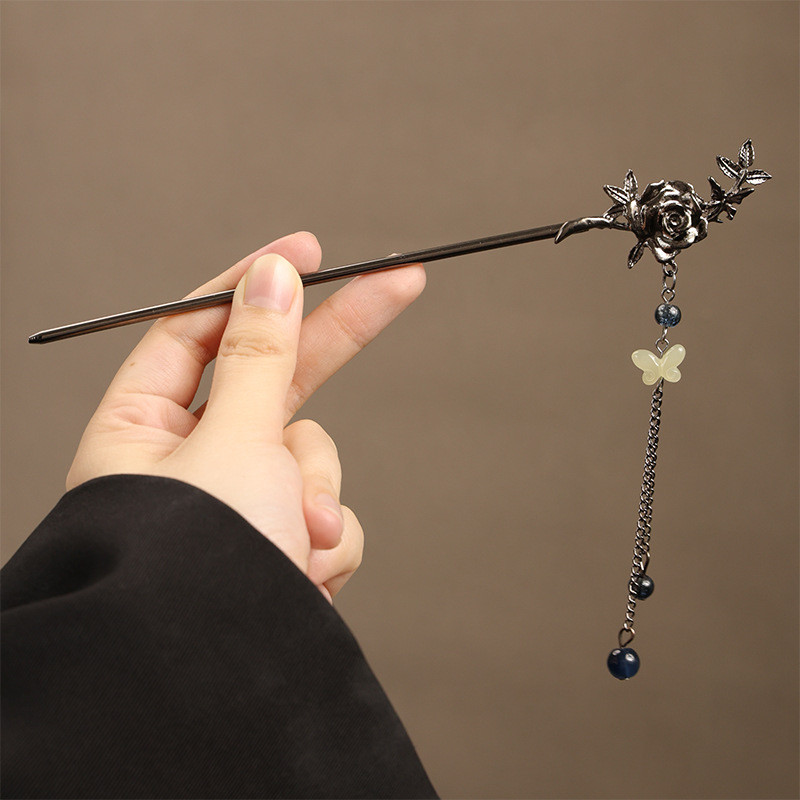 Mới Phong Cách Trung Quốc Phong Cách Cổ Xưa Tua Rua Kẹp Tóc Nữ Phong Cách Mới Cao Cấp Cảm Giác Kẹp Tóc Ngựa Mặt Váy Hanfu Phụ Kiện Tóc Hàng Ngày