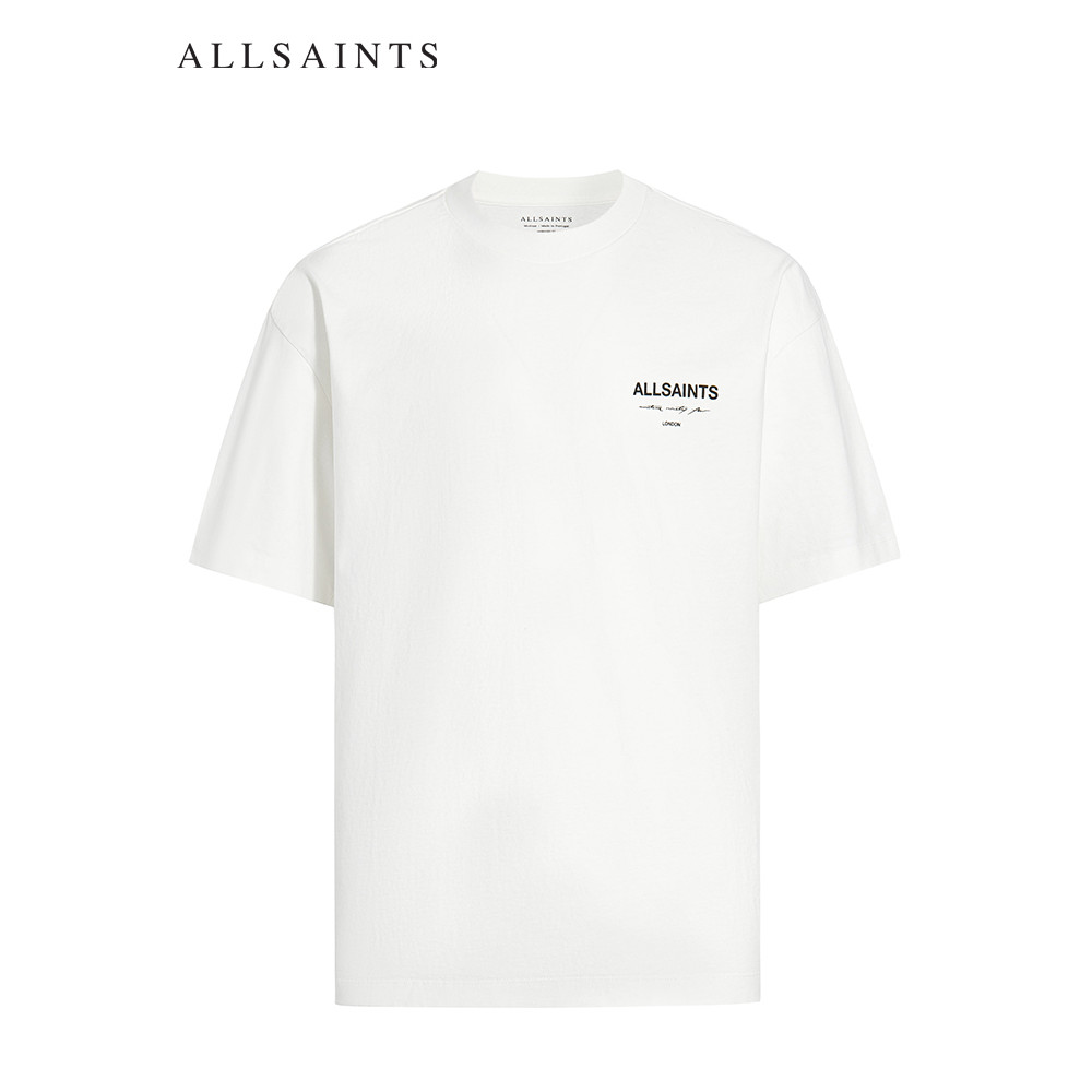 ALLSAINTS Áo thun nam Cotton nguyên chất dáng rộng phù hợp cho mọi trận đấu ngắn tay mùa hè cổ điển M045PA