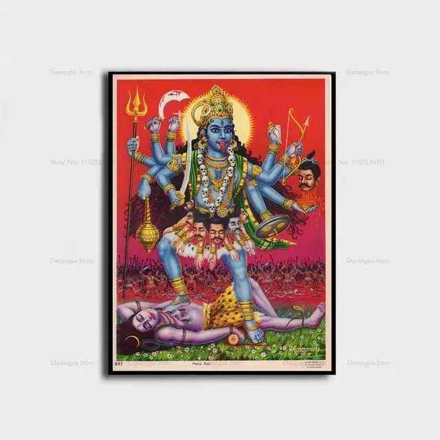 Nữ Thần Lakshmi Phong Phú Truyền Thống Ấn Độ Nghệ Thuật Poster In Hình Ấn Độ Nghệ Thuật Treo Tường Tranh Canvas Cho Phòng Khách Trang Trí Nhà