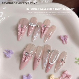 [savemoneyeveryday] 50 Phụ kiện nghệ thuật làm móng tay nơ gợn sóng dài 2 kích cỡ Nơ ruy băng đầy màu sắc 3D Nhựa Móng tay quyến rũ Trang trí móng tay Nhật Bản Phụ tùng dễ thương Ruy băng [vn]