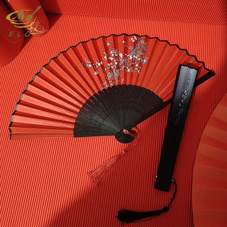 [ELOY] Quạt gấp phong cách Trung Quốc cổ điển Quạt cầm tay Shank Quạt khiêu vũ cổ điển có sel Elegent Quạt nữ Trang trí nội thất VN