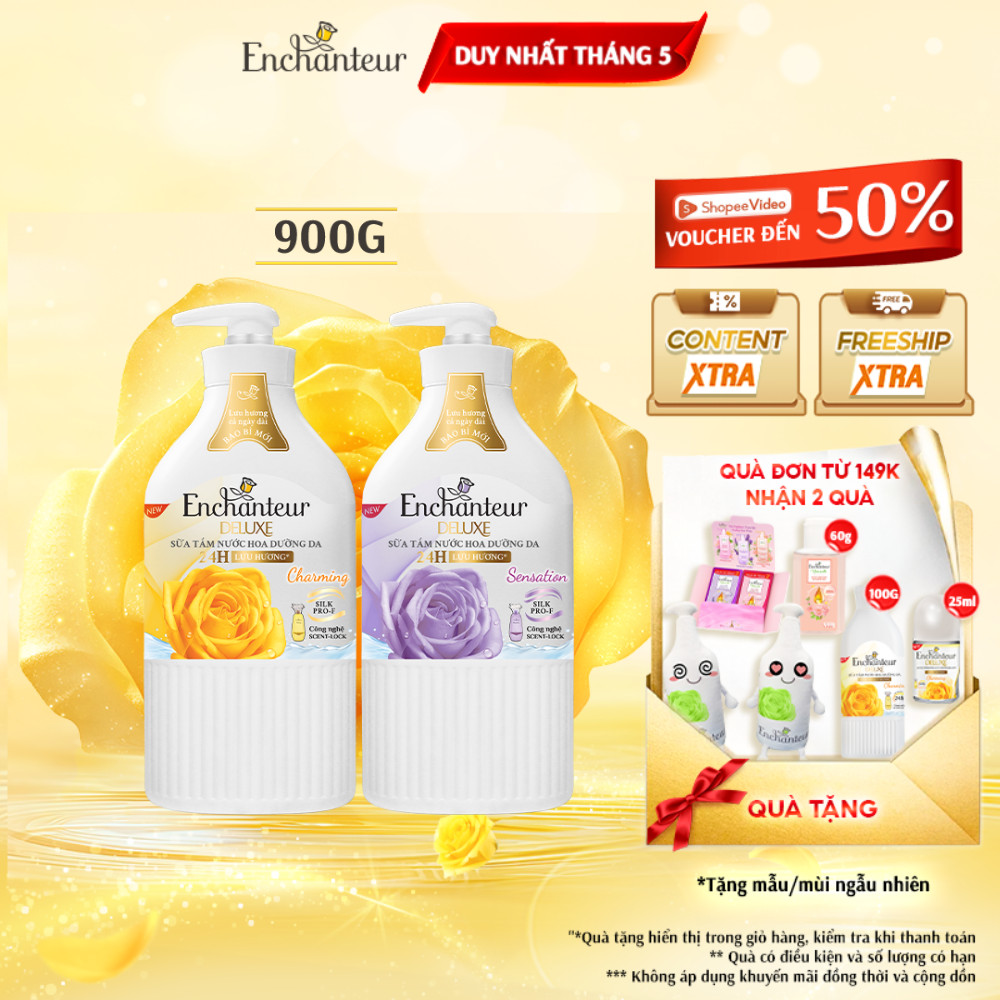 Ảnh Sữa tắm hương nước hoa Pháp Enchanteur Deluxe 900g - Mềm mịn như lụa Lưu hương 24H 1