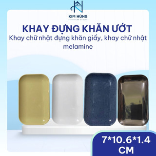 [Giá Xưởng] Khay Đựng Khăn Ướt Chữ Nhật, Nhựa Melamine Bền Đẹp – Dùng Nhà Hàng, Quán Ăn