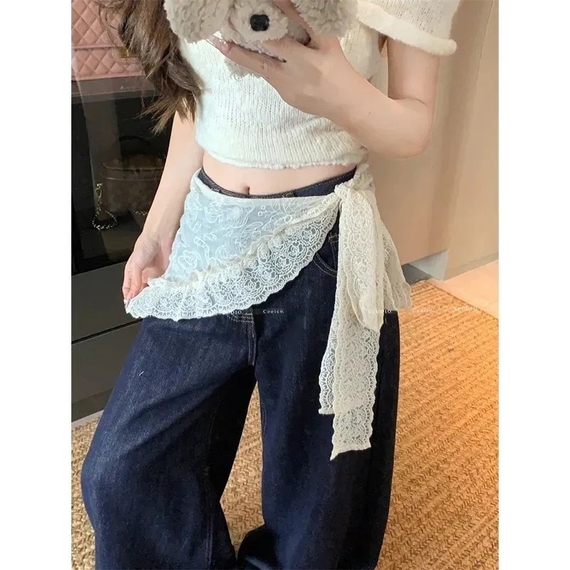 Milyfashion Ba Lê Phong Cách Một Mảnh Ren Ren Ren Mùa Hè Phong Cách Mới Niche Tất Cả Trận Đấu Rèm Xếp Lớp Váy