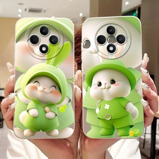 Dành Cho OPPO Reno12 F CPH2637 Vỏ Hoạt Hình Mèo Thỏ Dễ Thương Mới Reno12 FS Reno 12F 5G Vỏ Điện Thoại Silicon Mềm Bảo Vệ Ống Kính