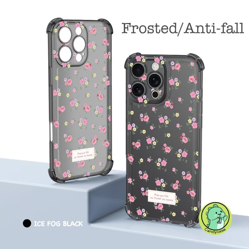 Ốp Điện Thoại Ice Mist AirBag Cho Vivo V50 Lite V50E V40 V30 V29 V27 V27E V25 V23 V21 Pro Lite 5G 4G Matte Cover Hoạt Hình Dễ Thương Hoa Sang Trọng Vỏ Mềm Chống Sốc