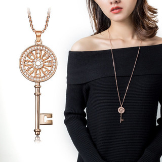Dây chuyền chìa khóa Yoyo Story, dây chuyền len cao cấp, kiểu dáng dài cho phụ nữ, mùa đông, mặt dây chuyền cao cấp, thời trang treo sang trọng EQL9