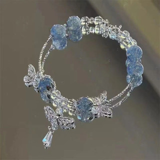 Vòng tay bướm phong cách Trung Quốc mới Dễ dàng kết hợp Vòng tay thủy tinh lấp lánh để kỷ niệm Quà tặng đính hôn sinh nhật