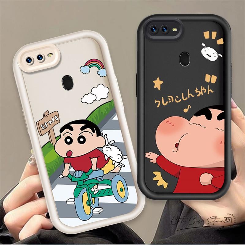 Thích Hợp Cho OPPO A5S A7 A12 F9 F9 Pro A11K Hoạt Hình Silicon Mềm TPU Full Cặp Dễ Thương Crayon Shin-chan Cặp Đôi Xu Hướng Phía Sau Cặp Đôi Đôi Mắt Thiên Thần Vỏ Điện Thoại Chống…