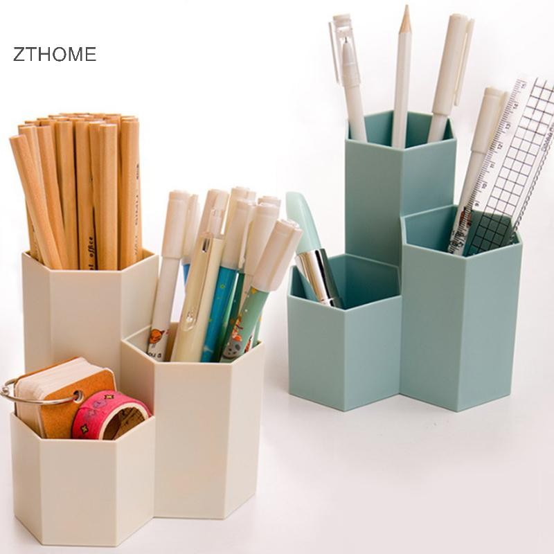 Zthome Đơn Giản Mờ Tổ Ong Bút Dung Tích Lớn Đa Năng Bàn Văn Phòng Phẩm Hộp Bảo Quản Phụ Kiện Văn Phòng HOT