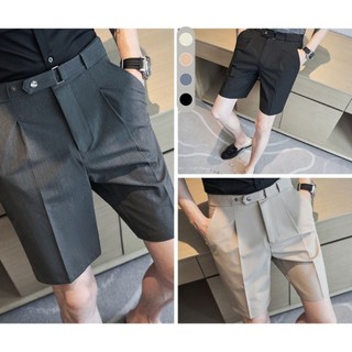 Quần Short Nam Cao Cấp, Quần Short Tây Nam Có Đai Chỉnh Eo Sidetab Vải Tuyết Mưa Không Bai Xù S06