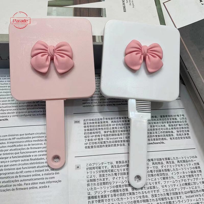Diễu Hành Dễ Thương Nơ Cà Vạt Gương Chiết Xuất Vuông Cầm Tay Gương Dụng Cụ Massage Tóc Du Lịch Lược Massage Tạo Kiểu Dụng Cụ VN