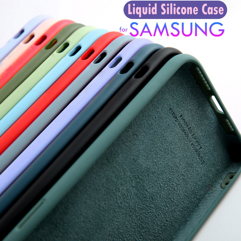 Ốp Silicon Lỏng Màu Trơn Cho Samsung Galaxy A35 A55 A35 A25 A15 A05S M54 A34 A23 A13 4G 5G Ốp Điện Thoại Sang Trọng Màu Kẹo Mềm TPU Chống Sốc Ốp Lưng