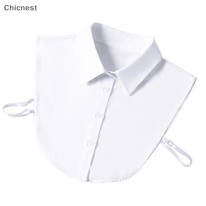 [Chicnest] Cổ Giả Áo Len Trắng Đen Áo Sơ Mi Có Thể Tháo Rời Nữ Cotton Ve Áo Áo Top Nữ Quần Áo Phụ Kiện Boutique