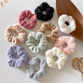 [Gou] Mùa Đông Ấm Áp Tóc Mềm Mại Scrunchies Nữ Bé Gái Dễ Thương Sang Trọng Co Giãn Tóc Dây Cao Su Nhiều Màu VN