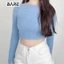 Áo Kiểu Croptop Cổ Tròn Lông Tay Dài, Áo Lông Ôm Body Có Độ Co Giãn Mềm Mịn_A417 Nữ Women Women