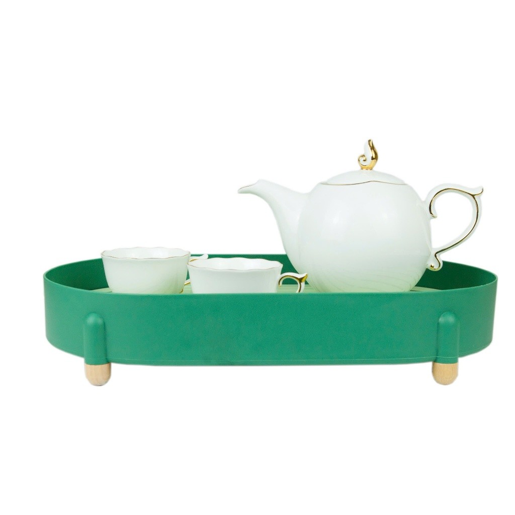 Khay Trà Oval Vinh Nam Plastic Khay Để Bộ Ấm Trà, Khay Trái Cây Nhựa Cao Cấp, Khay Nước Mời Khách