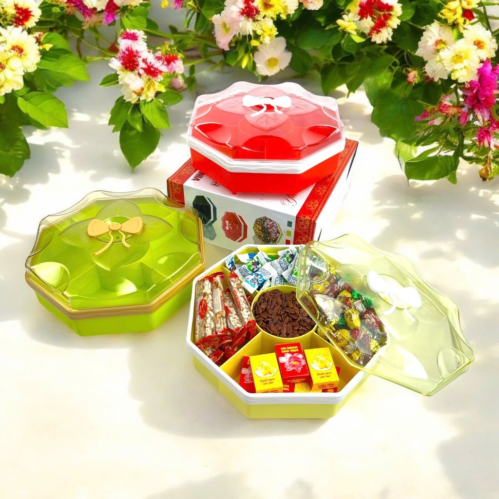 Bộ Sưu Tập Hộp Mứt Tết Cao Cấp Vinh Nam Plastic Hộp Bánh Kẹo Sang Trọng Khay Đựng Mứt Bánh Tết