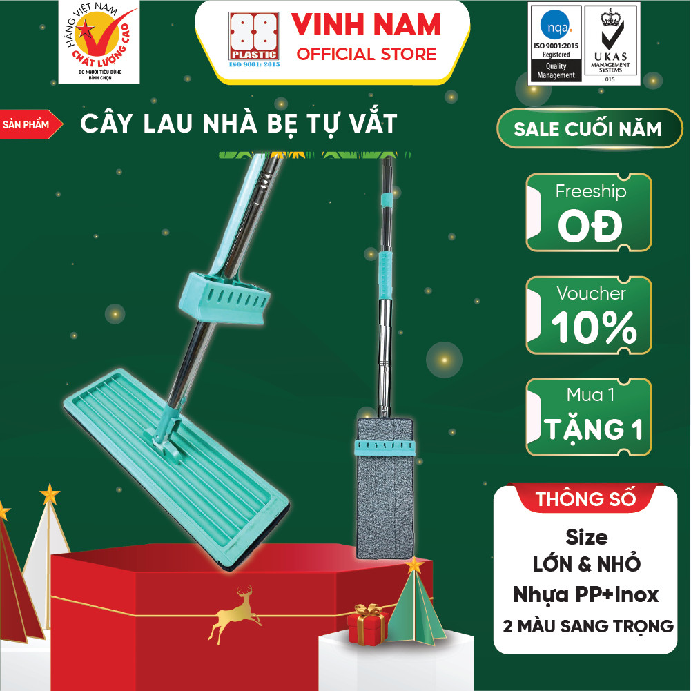 Cây Lau Nhà Tự Vắt Vinh Nam Plastic Thiết Kế Thông Minh Với Gạt Vắt Nước Đồ Lau Nhà Thông Minh