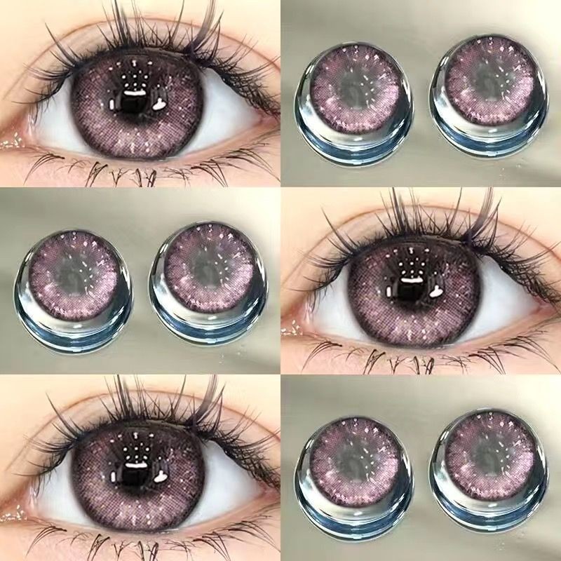 [0.00--6.00] Kính áp tròng Set 2 chiếc Ống kính áp tròng màu xám 14,5mm một năm 01