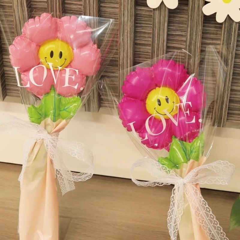 Lá Xanh Hoa Cúc Lá Cầm Tay Bóng Bay Mặt Cười Hoa Hướng Dương Ballon Trang Trí Lễ Tình Nhân