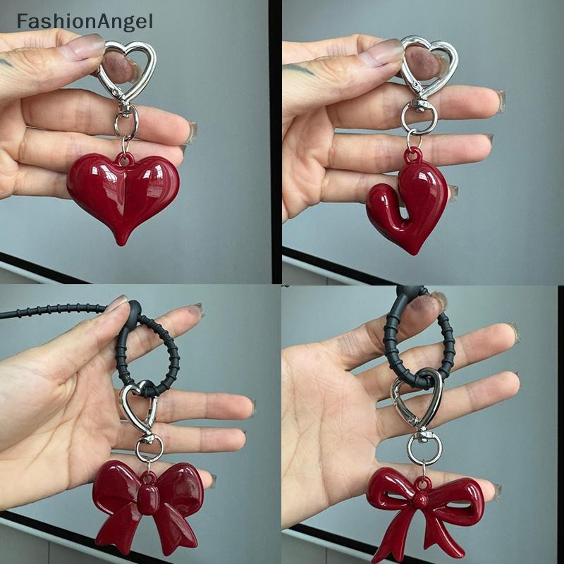 FashionAngel Tinh Tế Tính Khí Trái Tim Đỏ Nơ Quyến Rũ Móc Khóa Đa Năng Điện Thoại Mặt Dây Chuyền Thời Trang Ba Lô Trang Trí Phụ Kiện Quà Tặng VN
