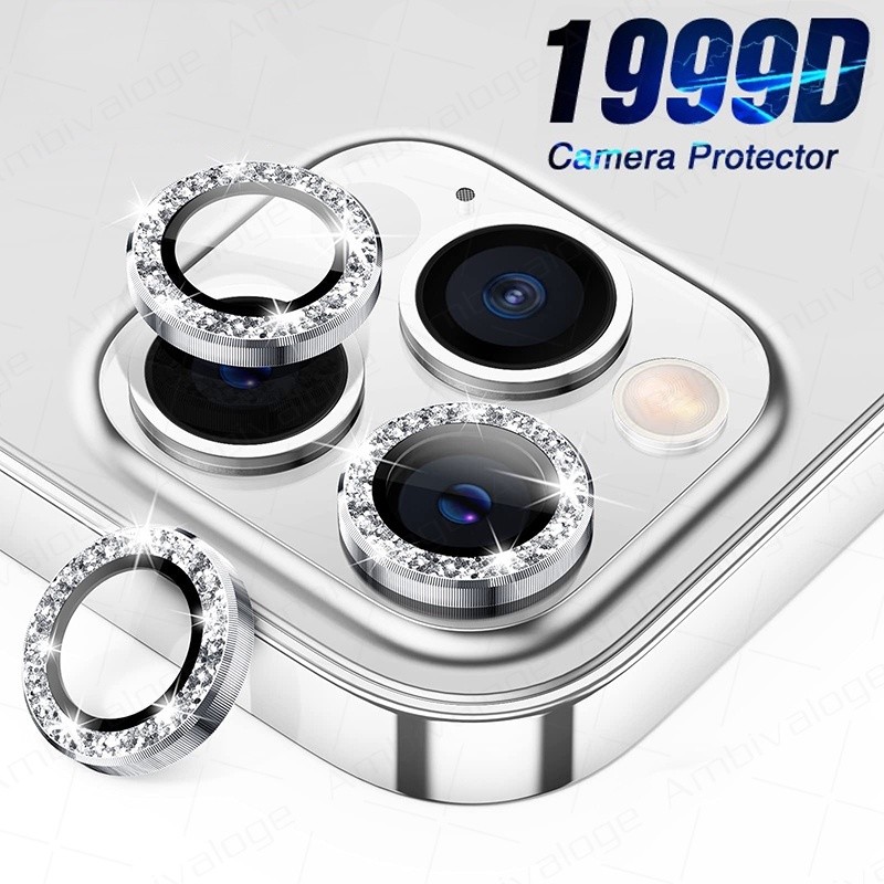 Dán kim cương bảo vệ mắt camera Cho iPhone 11 12 13 14 15 16 17 Pro Max Air