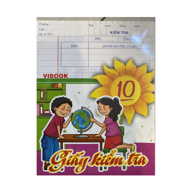 Tệp giấy kiểm tra định lượng 80gsm, kẻ 4 ô li ( 20 tờ)
