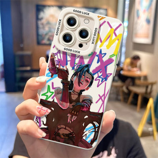 Ốp điện thoại di động sơn thời trang Jinx cho iPhone16 / 15 / 14 / 13 / MINI / 12 / 11 / Pro MAX / X / XS / XR / 7 / 8 / 6 Vỏ bảo vệ toàn diện bằng silicon lỏng chống sốc và chống rơi