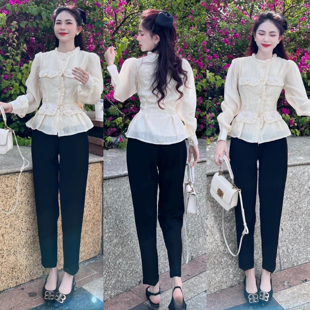 Quần tây baggy nữ chất vải tuyết mưa quần công sở