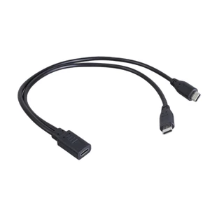 Cáp sạc WU Double Type C Sạc hai thiết bị đồng thời với cổng loại C đơn cho điện thoại thông minh và máy tính bảng