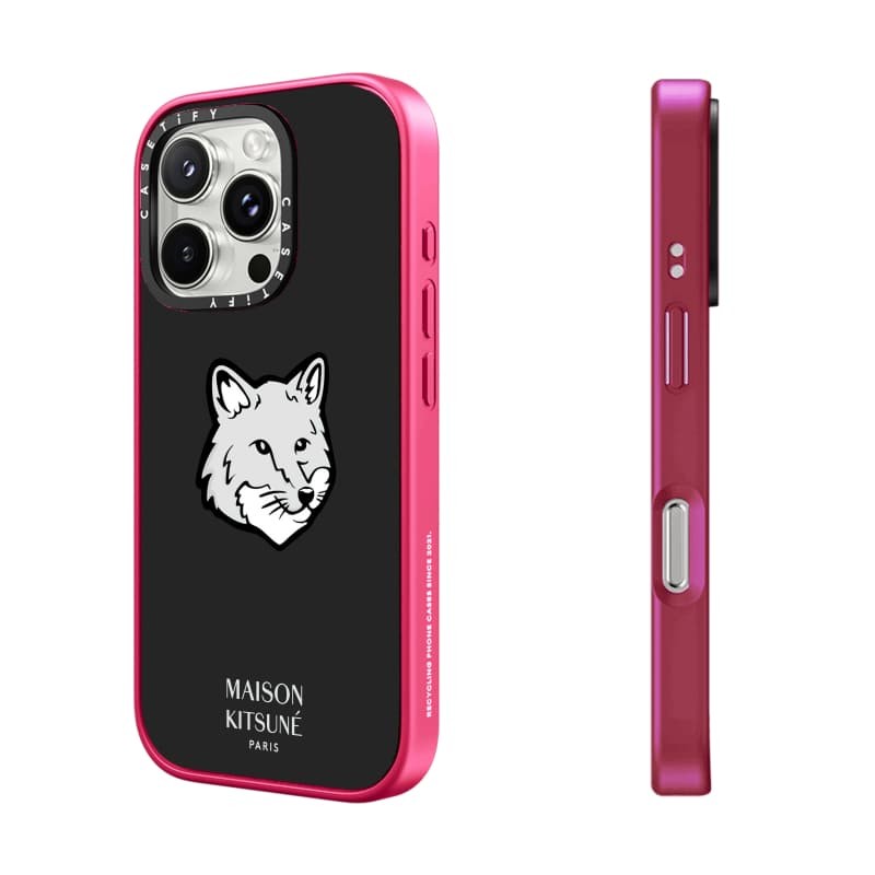 CASETiFY X Maison Kitsuné Black Matte Purple RosePink Clear Hard