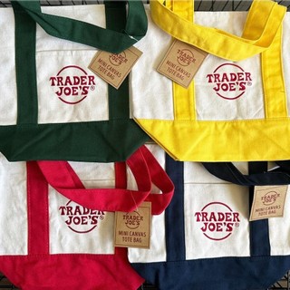 Trader Joe 's Mini Canvas Tote Thời Trang Có Thể Tái Sử Dụng Tạp Hóa Vải Tote Cho Nữ Không Thẻ decfeyeth