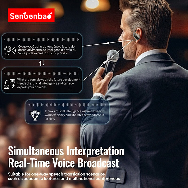 Senbenbao XG99 OWS AI Voice Dịch tức thì Tai nghe Bluetooth Tai nghe chơi game Bluetooth có độ trễ thấp 5.4
