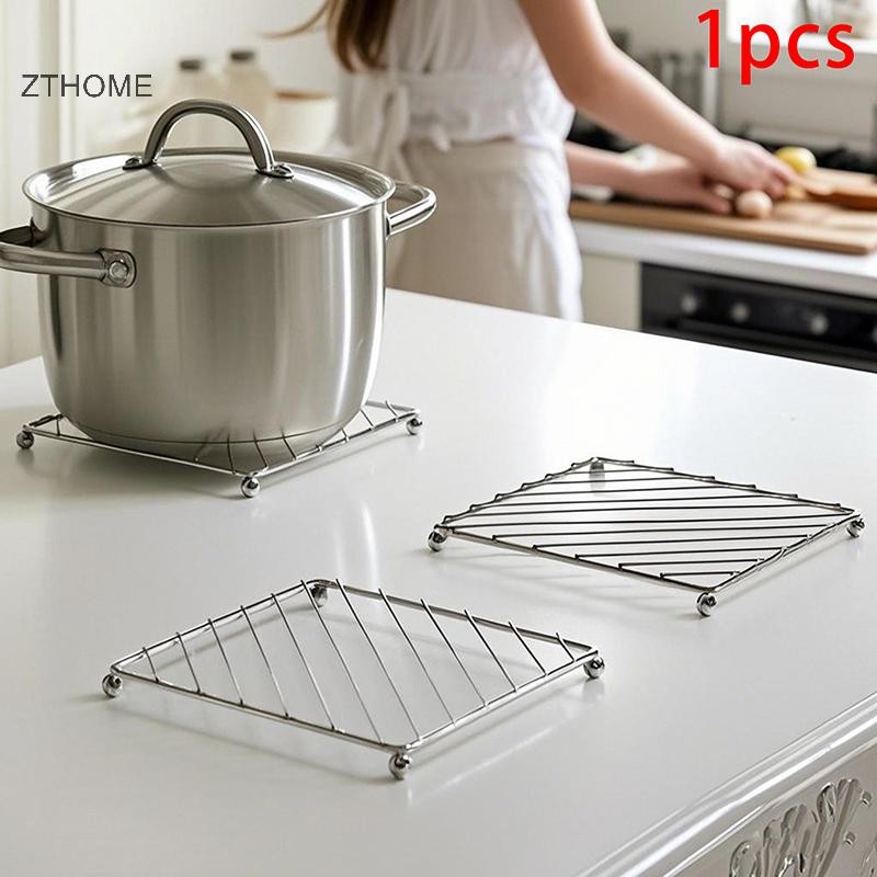 Bộ đồ lót vuông ZTHOME có giá đỡ nồi và đế lót ly cho nhà bếp, 4 miếng. Nóng bỏng